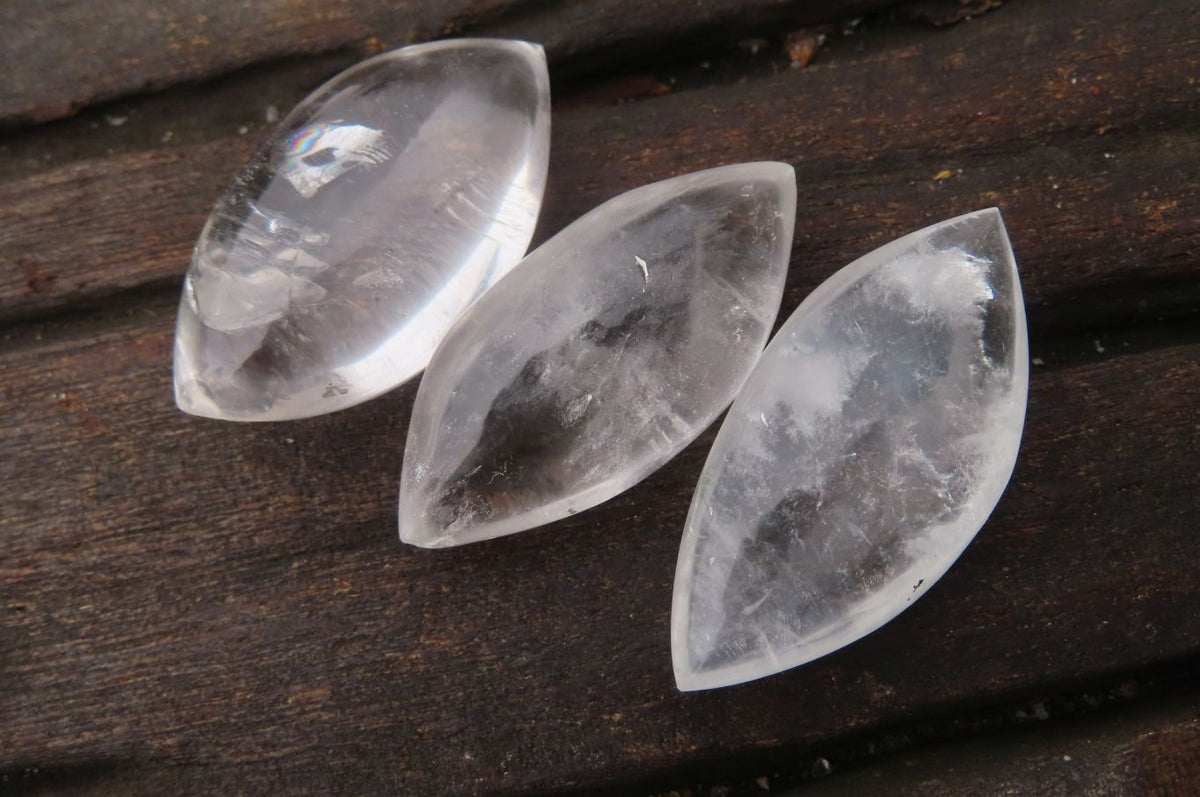 Polished Clear Quartz "Angel Tears" Pendant Pieces x 20 From Madagascar - Toprock Gemstones and Minerals 
