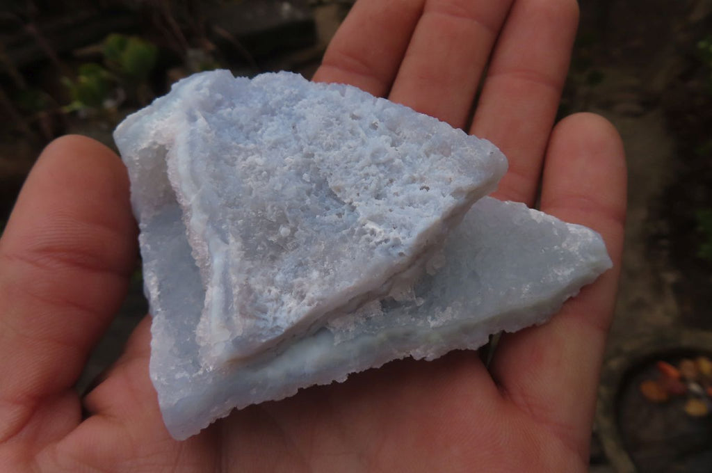 Natural Etched Blue Chalcedony Specimens x 12 From Nsanje, Malawi - Toprock Gemstones and Minerals 