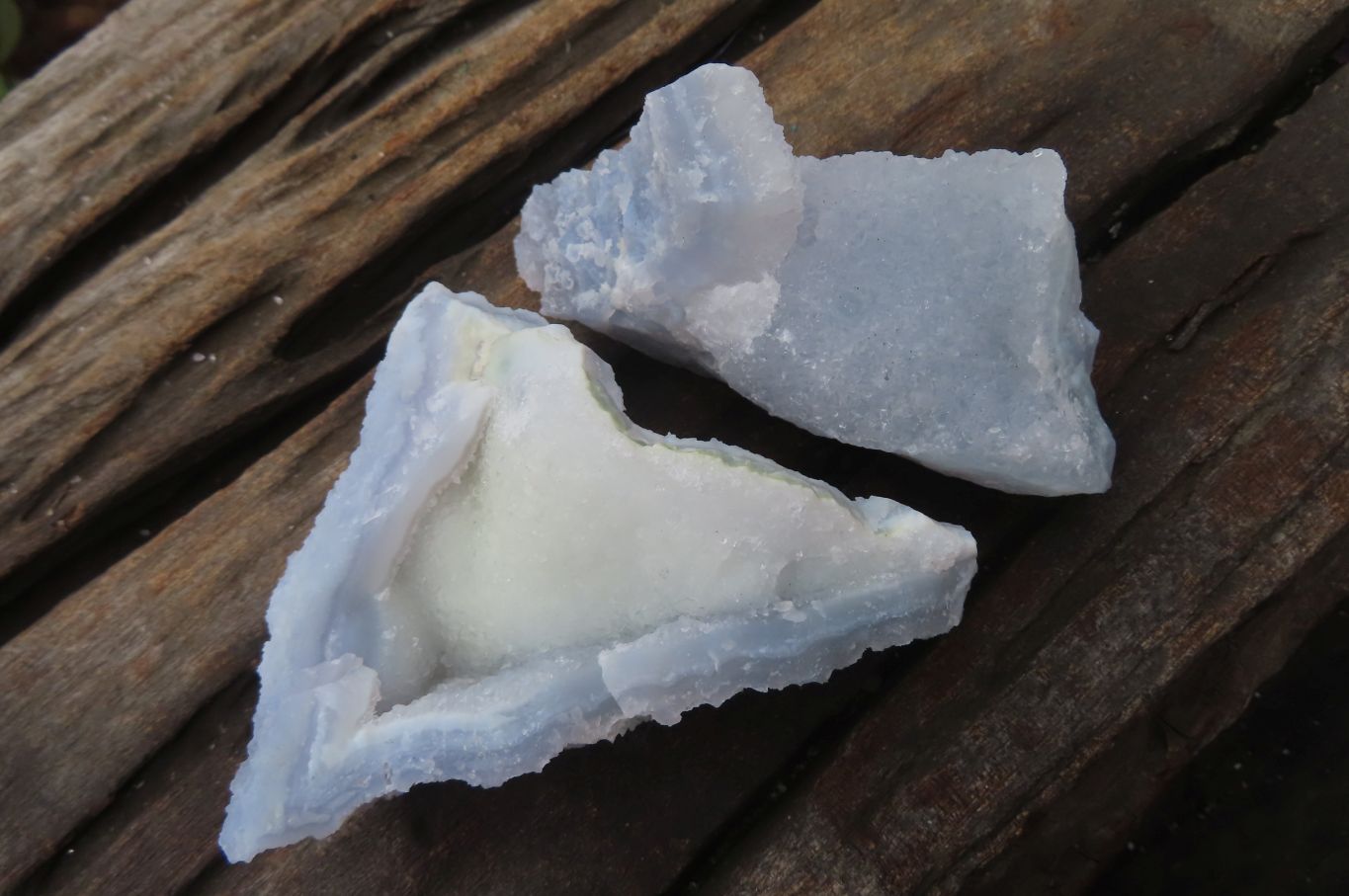 Natural Etched Blue Chalcedony Specimens x 12 From Nsanje, Malawi - Toprock Gemstones and Minerals 