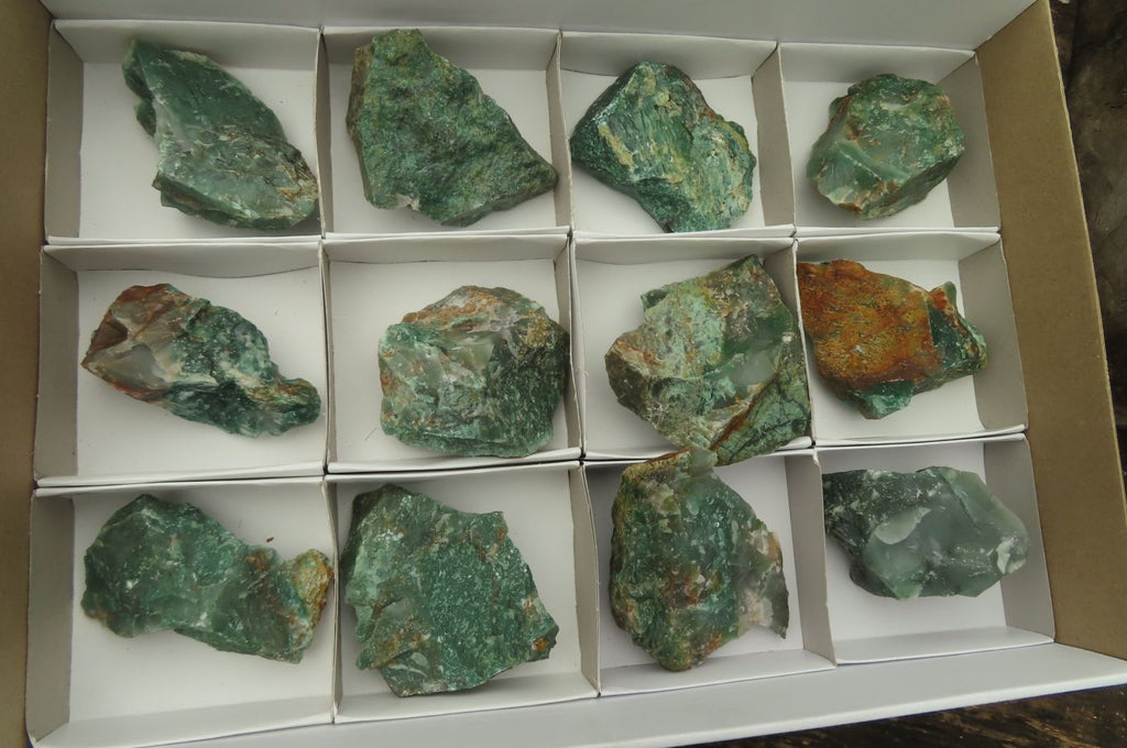 Natural Green Jade Cobbed Specimens x 12 From Swaziland - Toprock Gemstones and Minerals 