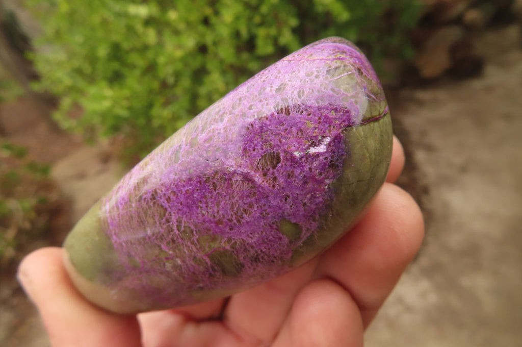 Polished Stichtite & Serpentine Standing Free Forms x 3 From Barberton, South Africa - Toprock Gemstones and Minerals 