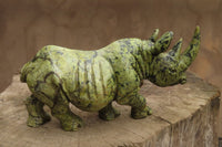 Polished Leopard Stone Rhino Carving x 1 From Zimbabwe