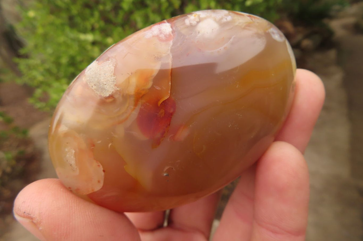 Polished Ocean Flower Agate Galet / Palm Stones x 12 From Antsahalova, Madagascar - Toprock Gemstones and Minerals 