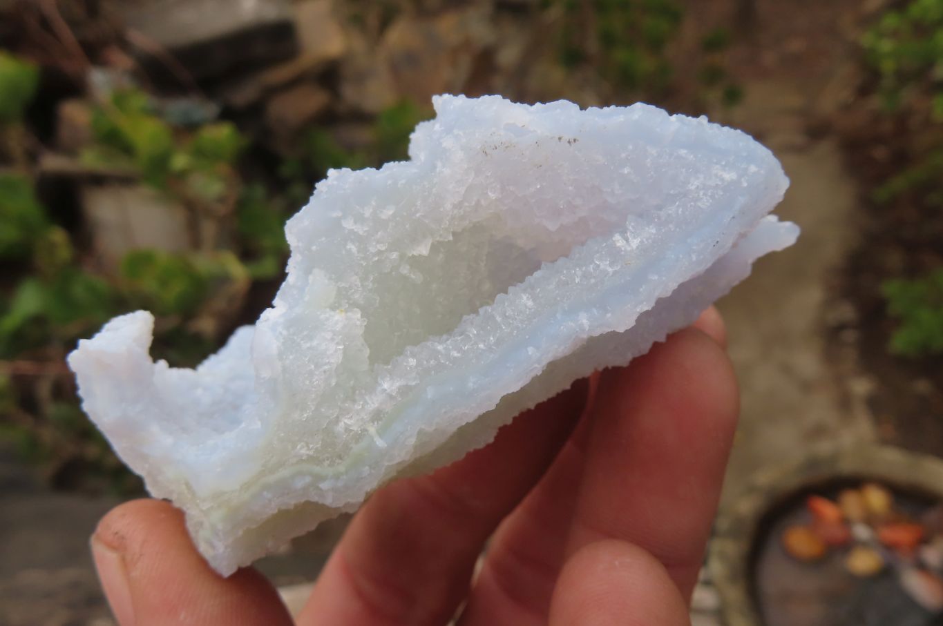 Natural Etched Blue Chalcedony Specimens x 12 From Nsanje, Malawi - Toprock Gemstones and Minerals 