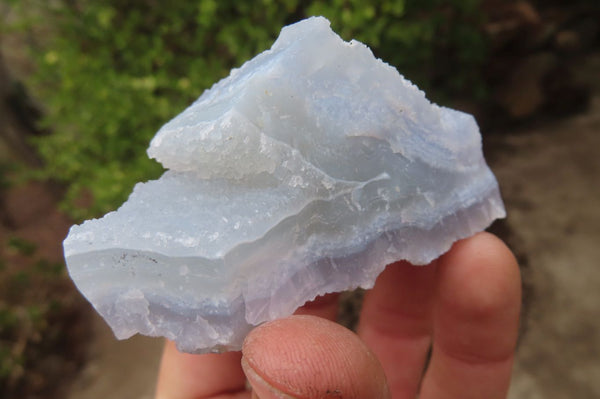 Natural Etched Blue Chalcedony Specimens x 12 From Nsanje, Malawi - Toprock Gemstones and Minerals 