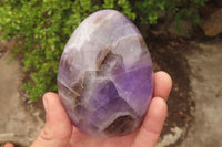 Polished Chevron Amethyst Standing Free Forms x 3 From Madagascar - Toprock Gemstones and Minerals 
