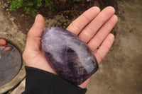Polished Chevron Amethyst Standing Free Forms x 3 From Madagascar - Toprock Gemstones and Minerals 