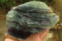 Polished On One Side Watermelon Fluorite Specimens x 2 From Namibia - Toprock Gemstones and Minerals 