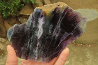 Polished On One Side Watermelon Fluorite Specimens x 2 From Namibia - Toprock Gemstones and Minerals 
