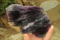 Polished On One Side Watermelon Fluorite Specimens x 2 From Namibia - Toprock Gemstones and Minerals 