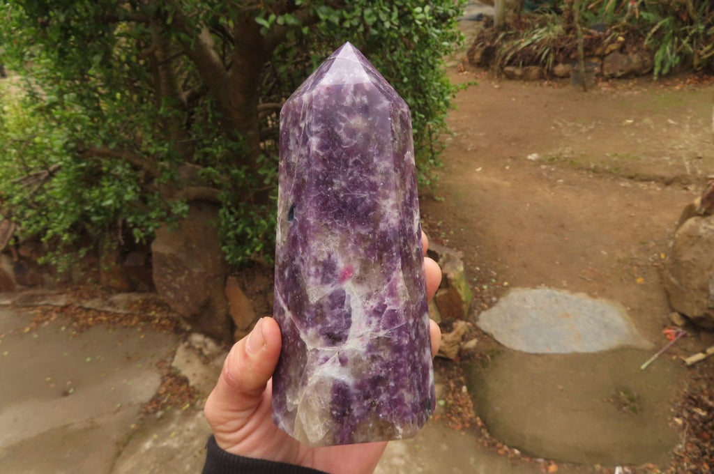 Polished Lepidolite Tower x 1 From Madagascar - Toprock Gemstones and Minerals 