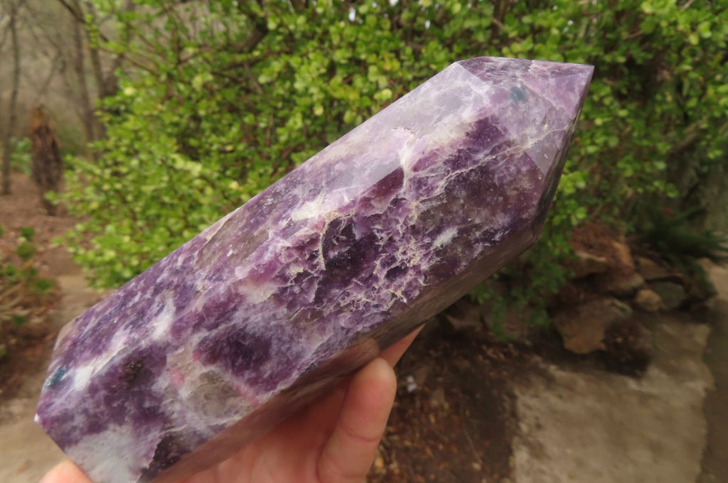 Polished Lepidolite Tower x 1 From Madagascar - Toprock Gemstones and Minerals 