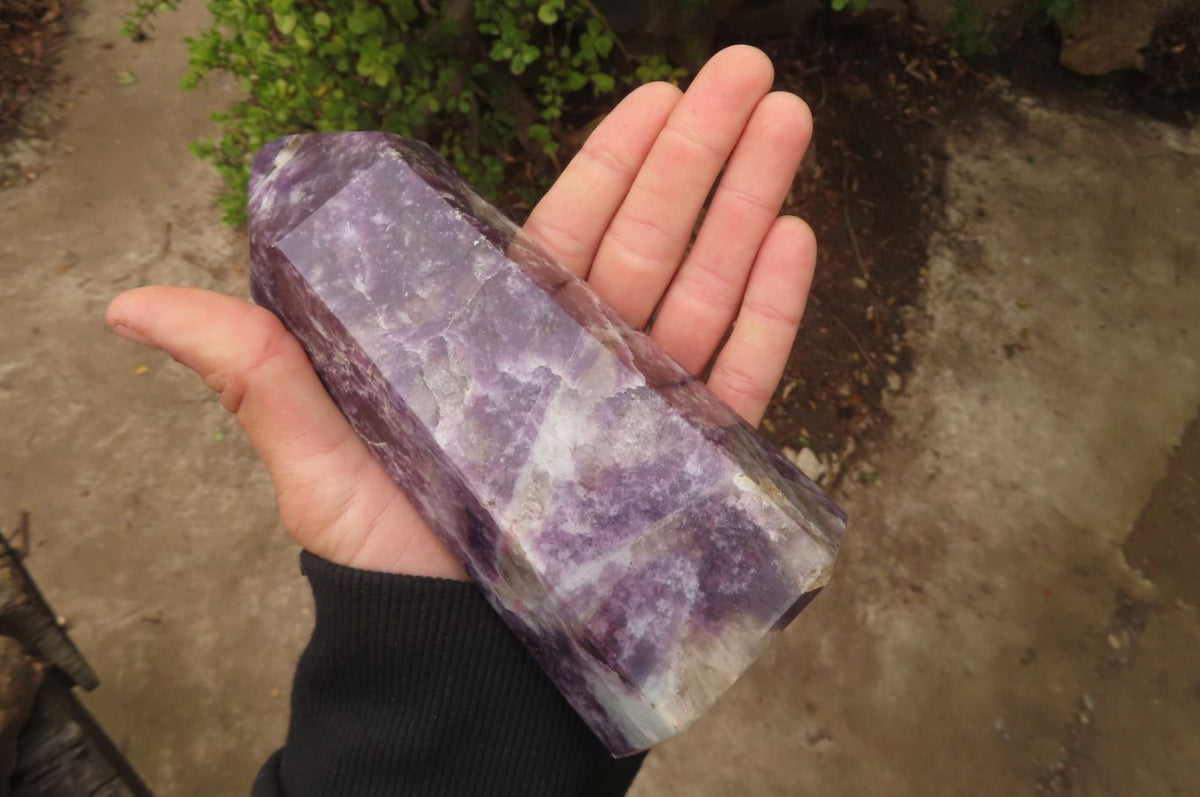 Polished Lepidolite Tower x 1 From Madagascar - Toprock Gemstones and Minerals 