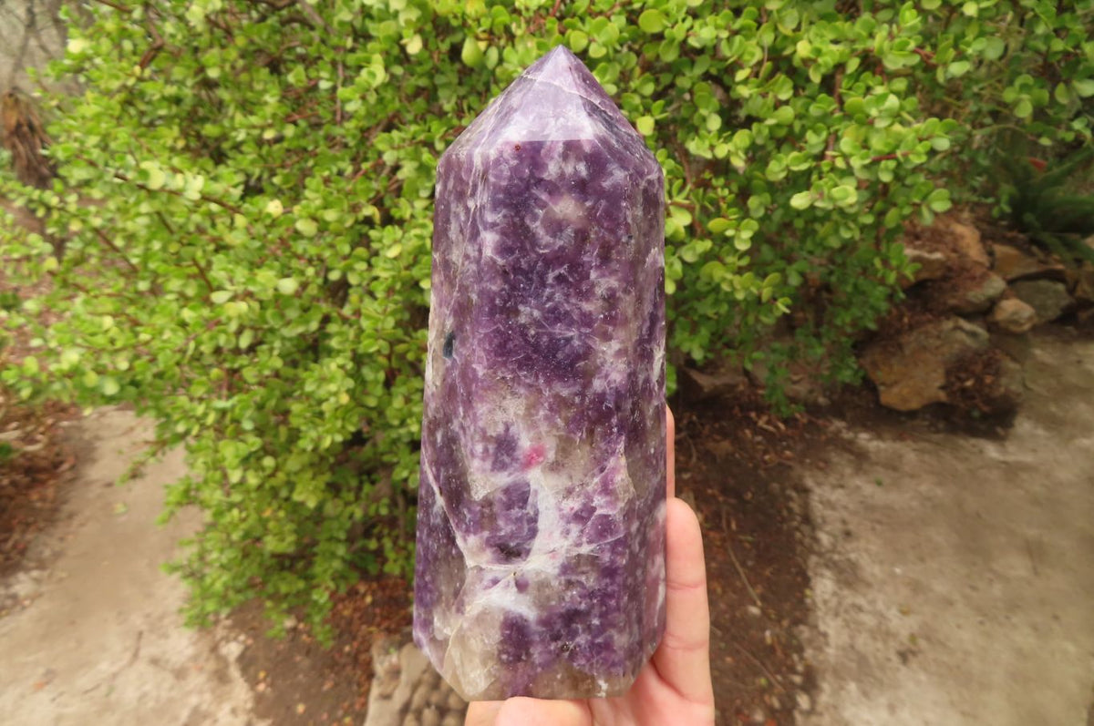 Polished Lepidolite Tower x 1 From Madagascar - Toprock Gemstones and Minerals 