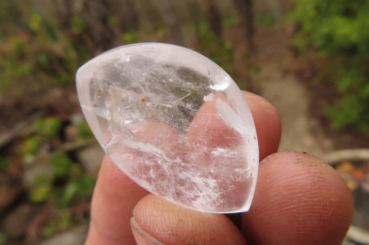 Polished Clear Quartz "Angel Tears" Pendant Pieces x 20 From Madagascar - Toprock Gemstones and Minerals 