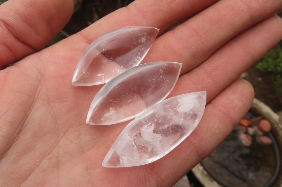 Polished Clear Quartz "Angel Tears" Pendant Pieces x 20 From Madagascar - Toprock Gemstones and Minerals 