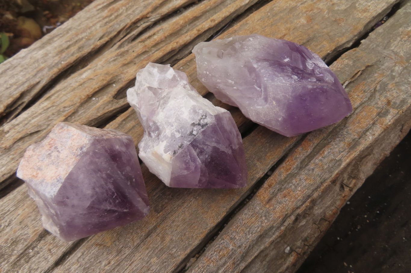 Polished Jacaranda Amethyst Single Crystals x 12 From Zambia - Toprock Gemstones and Minerals 