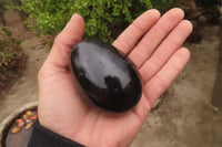 Polished Black Schorl Tourmaline Eggs x 6 From Madagascar - Toprock Gemstones and Minerals 