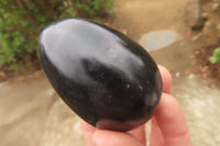 Polished Black Schorl Tourmaline Eggs x 6 From Madagascar - Toprock Gemstones and Minerals 