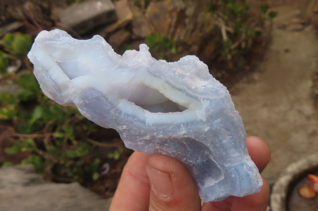Natural Etched Blue Chalcedony Specimens x 6 From Malawi - Toprock Gemstones and Minerals 