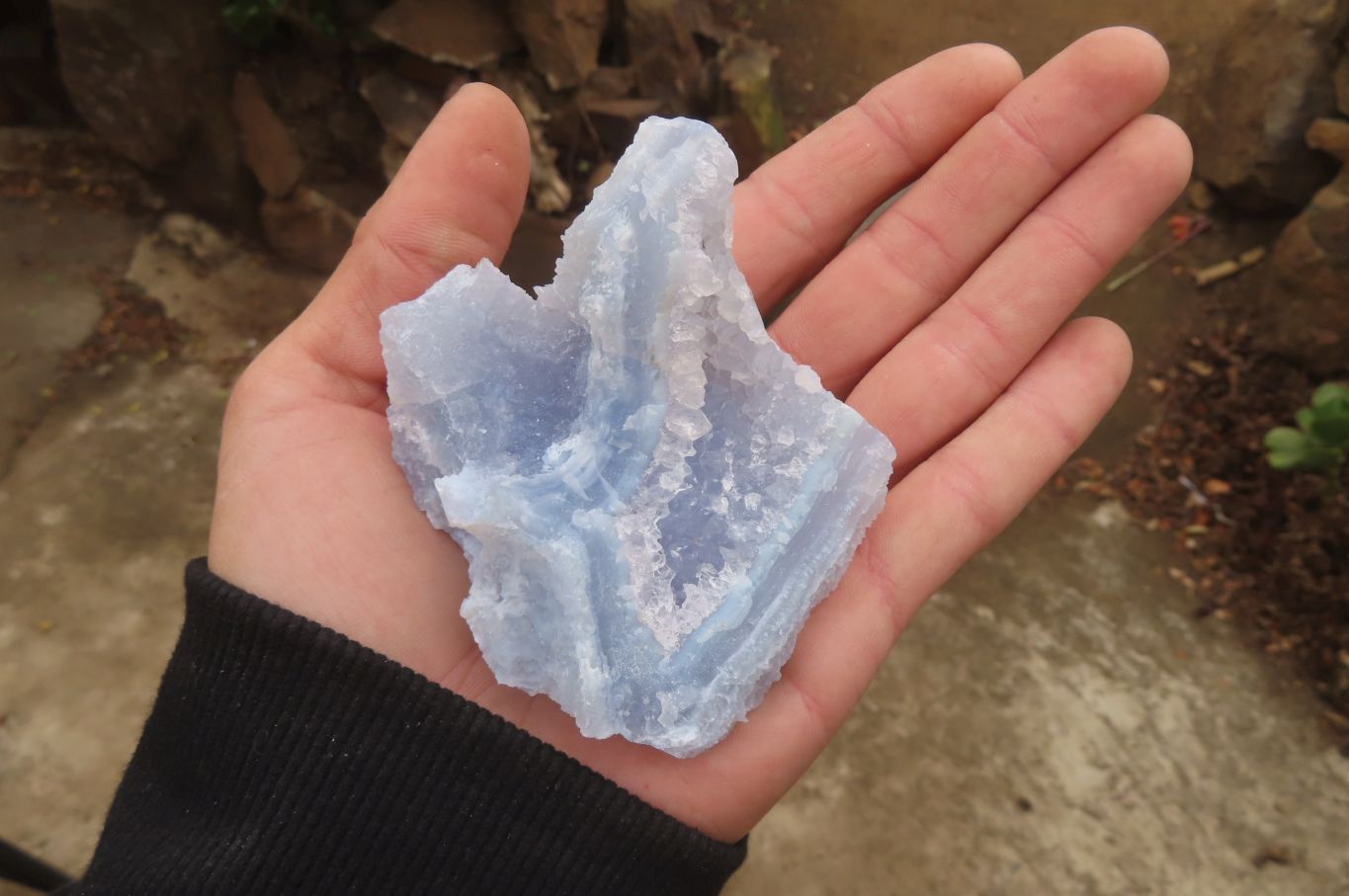 Natural Etched Blue Chalcedony Specimens x 6 From Malawi - Toprock Gemstones and Minerals 