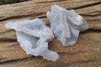 Natural Etched Blue Chalcedony Specimens x 6 From Malawi - Toprock Gemstones and Minerals 