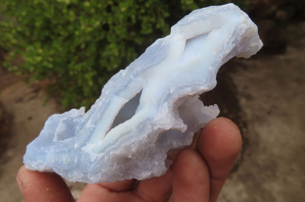 Natural Etched Blue Chalcedony Specimens x 6 From Malawi - Toprock Gemstones and Minerals 