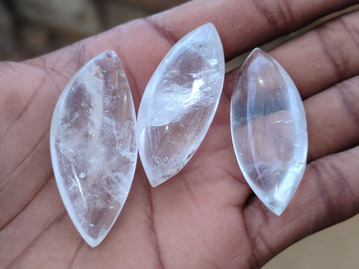 Polished Clear Quartz "Angel Tears" Pendant Pieces x 20 From Madagascar - Toprock Gemstones and Minerals 