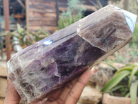 Polished Chevron Amethyst Points x 2 From Madagascar