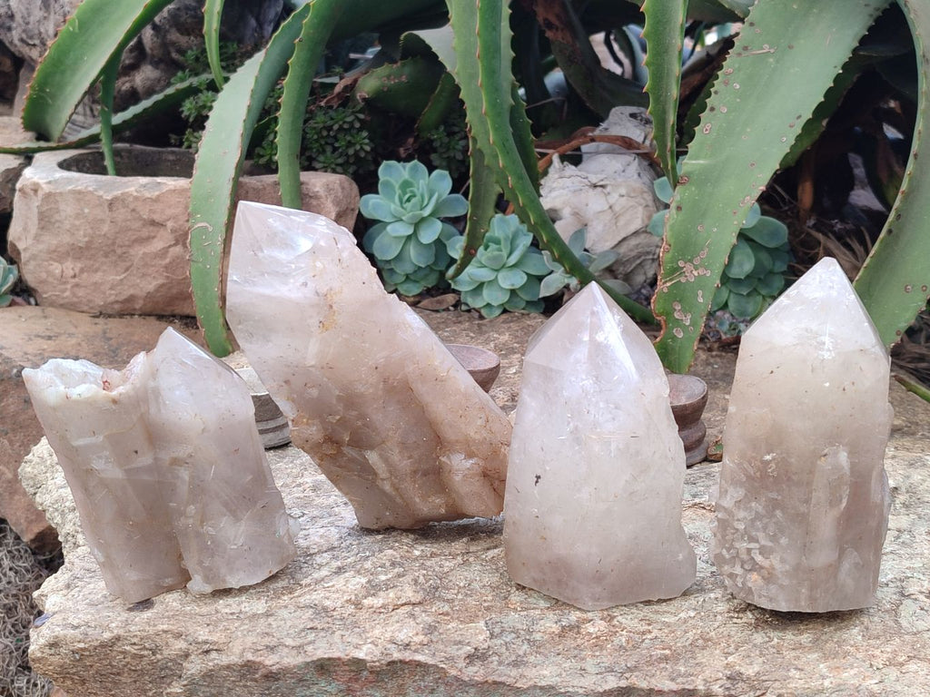 Polished Arcadian Quartz Crystals x 4 From Angola - Toprock Gemstones and Minerals 