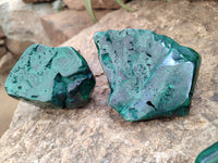 Polished Malachite Free Forms x 3 From Congo - Toprock Gemstones and Minerals 