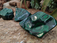 Polished Malachite Free Forms x 3 From Congo - Toprock Gemstones and Minerals 