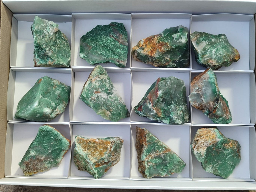 Natural Green Jade Cobbed Specimens x 12 From Swaziland - Toprock Gemstones and Minerals 
