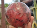 Polished Rhodonite Spheres x 2 From Zimbabwe - Toprock Gemstones and Minerals 