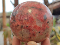 Polished Rhodonite Spheres x 2 From Zimbabwe - Toprock Gemstones and Minerals 