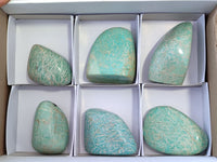 Polished Amazonite Free Forms x 6 From Zimbabwe