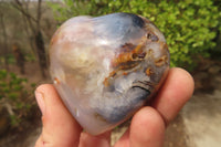 Polished Banded Agate Hearts x 7 From Madagascar