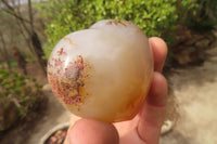 Polished Banded Agate Hearts x 7 From Madagascar