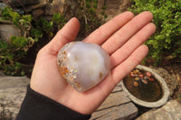 Polished Banded Agate Hearts x 7 From Madagascar