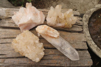 Natural Mixed Quartz Clusters x 4 From Madagascar - Toprock Gemstones and Minerals 