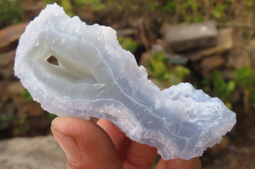 Natural Etched Blue Chalcedony Specimens x 12 From Malawi - Toprock Gemstones and Minerals 