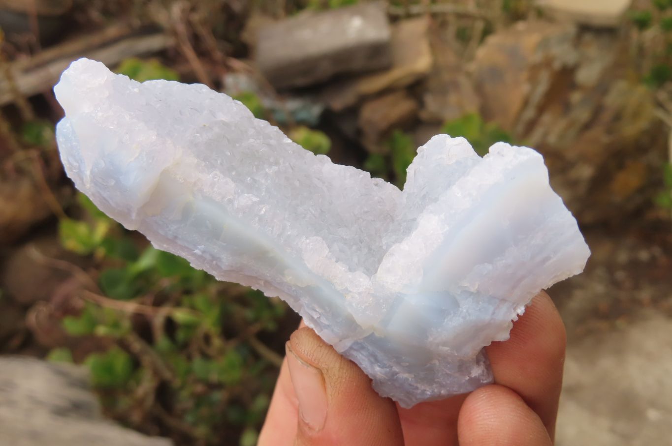 Natural Etched Blue Chalcedony Specimens x 12 From Malawi - Toprock Gemstones and Minerals 