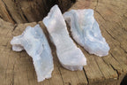 Natural Etched Blue Chalcedony Specimens x 12 From Malawi - Toprock Gemstones and Minerals 