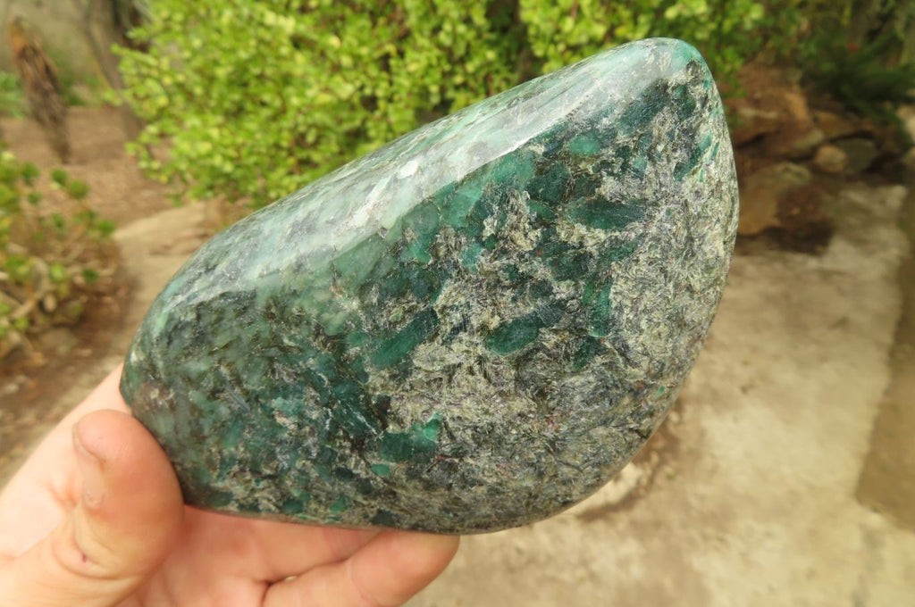 Polished Rare Emerald Mica In Matrix Standing Free Forms x 2 From Mutoko, Zimbabwe - Toprock Gemstones and Minerals 