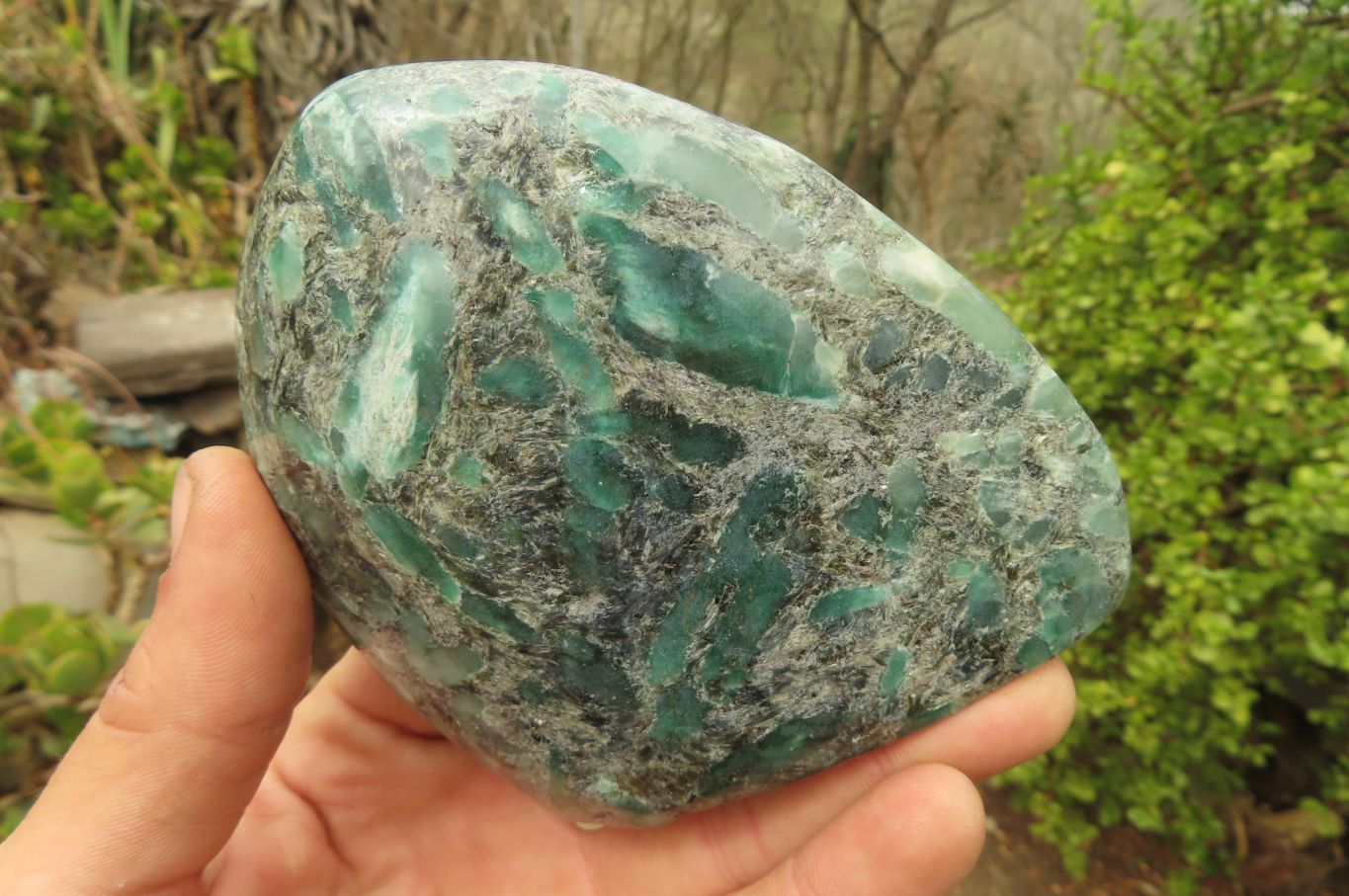 Polished Rare Emerald Mica In Matrix Standing Free Forms x 2 From Mutoko, Zimbabwe - Toprock Gemstones and Minerals 