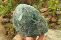 Polished Rare Emerald Mica In Matrix Standing Free Forms x 2 From Mutoko, Zimbabwe - Toprock Gemstones and Minerals 
