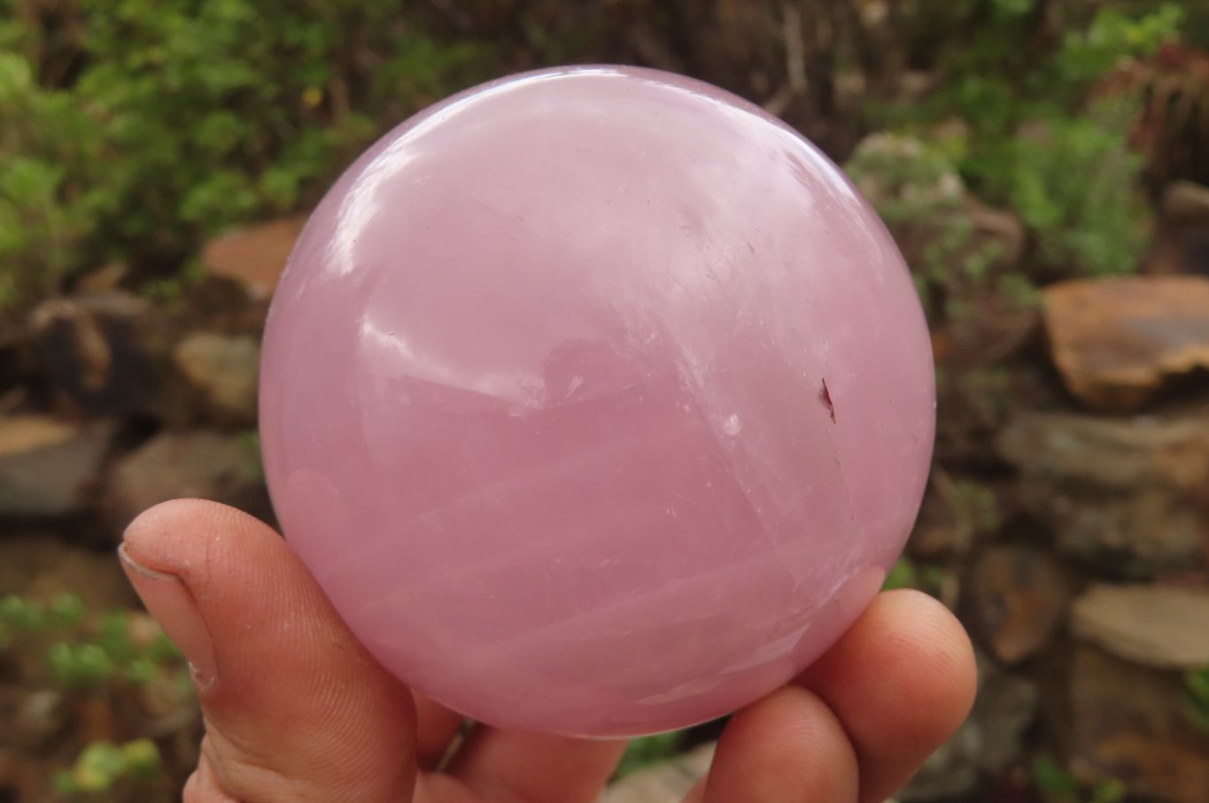 Polished Rose Quartz Spheres x 2 From Ambatondrazaka, Madagascar - Toprock Gemstones and Minerals 