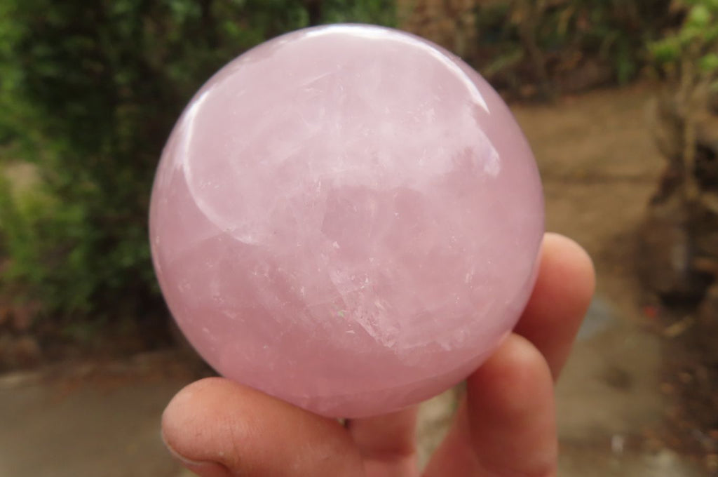 Polished Rose Quartz Spheres x 2 From Ambatondrazaka, Madagascar - Toprock Gemstones and Minerals 
