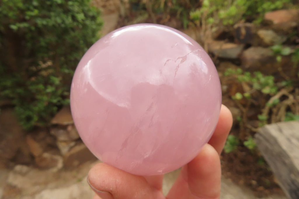Polished Rose Quartz Spheres x 2 From Ambatondrazaka, Madagascar - Toprock Gemstones and Minerals 