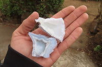 Natural Etched Blue Chalcedony Specimens x 35 Nsanje, Malawi - Toprock Gemstones and Minerals 